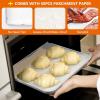E-far Baking Cookie Sheet Set of 2, 16”x12” Stainless Steel Baking Sheet Pan with 50 Parchment Paper, Rectangle Baking Tray for Cooking Roasting, Rust Free & Heavy Duty, Oven & Dishwasher Safe(2)