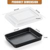 E-far Baking Pan with Lid, 9.75 x 12.5 x 2 Inch Nonstick Rectangle Cake Pans with Covers, 2 Sheet Pans Bakeware and 2 Lids for Brownies Cakes, Non-toxic & Stainless Steel Core, 2 Inch Deep(10.4x8x2 Inches)