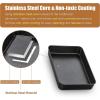 E-far Baking Pan with Lid, 9.75 x 12.5 x 2 Inch Nonstick Rectangle Cake Pans with Covers, 2 Sheet Pans Bakeware and 2 Lids for Brownies Cakes, Non-toxic & Stainless Steel Core, 2 Inch Deep(9.4x7x2 Inches)