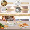 E-far Baking Pan with Lid(12.4/10.4/9.4 inch), Stainless Steel Rectangular Sheet Cake Pans with Cover, Metal Bakeware Sets for Lasagna Casseroles Brownie, Non-toxic & Dishwasher Safe – 3 Pans + 3 Lids