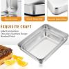 E-far Baking Pans Set of 3, Stainless Steel Sheet Cake Pan for Oven – 12.5/10.5/9.4Inch, Rectangle Bakeware Set for Cake Lasagna Brownie Casserole Cookie, Non-toxic & Healthy, Dishwasher Safe(Flat bottom)