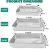 E-far Baking Pans Set of 3, Stainless Steel Sheet Cake Pan for Oven – 12.5/10.5/9.4Inch, Rectangle Bakeware Set for Cake Lasagna Brownie Casserole Cookie, Non-toxic & Healthy, Dishwasher Safe(Corrugated bottom)