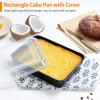 E-far Baking Pans with Lids Set of 3, Nonstick Sheet Cake Pan for Oven Lasagna Brownie Casserole – 12.5/10.5/9.4Inch, Rectangle Metal Bakeware Set, Stainless Steel Core – 6 Pieces(3 Pans + 3 Covers)