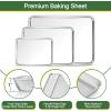 E-far Baking Sheet with Cooling Rack Set (3 Pans + 3 Racks), 16/12.5/9.3 Inch Stainless Steel Cookie Sheets Baking Pans and Wire Rack for Oven, Non Toxic & Easy Clean