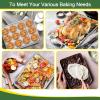 E-far Baking Sheet with Cooling Rack Set (3 Pans + 3 Racks), 16/12.5/9.3 Inch Stainless Steel Cookie Sheets Baking Pans and Wire Rack for Oven, Non Toxic & Easy Clean
