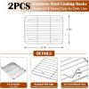 E-far Baking Sheet with Wire Rack (2 Pans + 2 Racks), Stainless Steel Cookie Sheets Pan & Cooling Rack for Baking Cookies Cake, Non Toxic & Heavy Duty, Oven & Dishwasher Safe, 12.4 x 9.7 x 1 Inch(10.5”x8.3”)