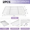 E-far Baking Sheet with Wire Rack (2 Pans + 2 Racks), Stainless Steel Cookie Sheets Pan & Cooling Rack for Baking Cookies Cake, Non Toxic & Heavy Duty, Oven & Dishwasher Safe, 12.4 x 9.7 x 1 Inch(20”x14”)