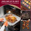 E-far Baking Sheet with Wire Rack (2 Pans + 2 Racks), Stainless Steel Cookie Sheets Pan & Cooling Rack for Baking Cookies Cake, Non Toxic & Heavy Duty, Oven & Dishwasher Safe, 12.4 x 9.7 x 1 Inch(16”x12”)