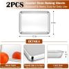 E-far Baking Sheet with Wire Rack (2 Pans + 2 Racks), Stainless Steel Cookie Sheets Pan & Cooling Rack for Baking Cookies Cake, Non Toxic & Heavy Duty, Oven & Dishwasher Safe, 12.4 x 9.7 x 1 Inch(10.5”x8.3”)