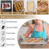 E-far Baking Sheet with Wire Rack (2 Pans + 2 Racks), Stainless Steel Cookie Sheets Pan & Cooling Rack for Baking Cookies Cake, Non Toxic & Heavy Duty, Oven & Dishwasher Safe, 12.4 x 9.7 x 1 Inch(12.4”x9.7”)