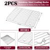 E-far Baking Sheet with Wire Rack (2 Pans + 2 Racks), Stainless Steel Cookie Sheets Pan & Cooling Rack for Baking Cookies Cake, Non Toxic & Heavy Duty, Oven & Dishwasher Safe, 12.4 x 9.7 x 1 Inch(16”x12”)