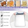 E-far Baking Sheet with Wire Rack (2 Pans + 2 Racks), Stainless Steel Cookie Sheets Pan & Cooling Rack for Baking Cookies Cake, Non Toxic & Heavy Duty, Oven & Dishwasher Safe, 12.4 x 9.7 x 1 Inch(20”x14”)