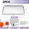 E-far Baking Sheet with Wire Rack (2 Pans + 2 Racks), Stainless Steel Cookie Sheets Pan & Cooling Rack for Baking Cookies Cake, Non Toxic & Heavy Duty, Oven & Dishwasher Safe, 12.4 x 9.7 x 1 Inch(20”x14”)