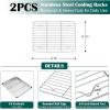 E-far Baking Sheet with Wire Rack (2 Pans + 2 Racks), Stainless Steel Cookie Sheets Pan & Cooling Rack for Baking Cookies Cake, Non Toxic & Heavy Duty, Oven & Dishwasher Safe, 12.4 x 9.7 x 1 Inch(9.4”x7.3”)