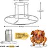 E-far Beer Can Chicken Holder for Grill Smoker Oven, Vertical Stainless Steel Beer Butt Chicken Stand for Whole Chicken Roaster, Food Grade & Non-Toxic Rack for Tender and Juicy Chicken(2 Racks)