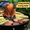 E-far Beer Can Chicken Holder for Grill Smoker Oven, Vertical Stainless Steel Beer Butt Chicken Stand for Whole Chicken Roaster, Food Grade & Non-Toxic Rack for Tender and Juicy Chicken(1 Rack)