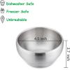 E-far Bowls for Kids Toddlers, 12 Ounce Double-deck 18/10 Stainless Steel Bowls for Baby Children, Healthy & Matte Finish, Insulated & Shatterproof – Set of 4(4)