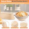 E-far Bread Proofing Basket, 9 Inch Round and 10 Inch Oval Sourdough Bread Baking Supplies, Complete Sourdough Starter Kit for Beginners(9”Round & 10”Oval)