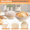E-far Bread Proofing Basket, 9 Inch Round and 10 Inch Oval Sourdough Bread Baking Supplies, Complete Sourdough Starter Kit for Beginners(9”Round & 9”Round)