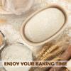 E-far Bread Proofing Basket Set of 2, 9 Inch Round Dough Bowls for Rising, Sourdough Bread Baking Supplies with Liners for Home and Professional Baking(Oval)
