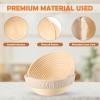 E-far Bread Proofing Basket Set of 2, 9 Inch Round Dough Bowls for Rising, Sourdough Bread Baking Supplies with Liners for Home and Professional Baking(Round)