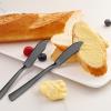 E-far Butter Spreader Knife Set of 6, 7-Inch Stainless Steel Cheese Dessert Knives for Kitchen Restaurant Party, Mirror Silver(Matte Black)
