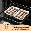 E-far Cookie Sheet for Baking, 18”x13” Stainless Steel Baking Sheet Pan for Oven, Large Non Toxic Metal Baking Tray for Cake Cookies, Healthy & Rust Free, Mirror Finish & Dishwasher Safe, 1 Pack(4)