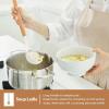 E-far Cooking Utensils Set of 6, Silicone Kitchen Utensils with Wooden Handle, Non-stick Cookware Friendly & Heat Resistant, Includes Spatula/Ladle/Slotted Turner/Serving Spoon/Spaghetti Server(Gray)(White)
