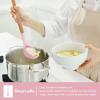 E-far Cooking Utensils Set of 6, Silicone Kitchen Utensils with Wooden Handle, Non-stick Cookware Friendly & Heat Resistant, Includes Spatula/Ladle/Slotted Turner/Serving Spoon/Spaghetti Server(Gray)(Pink)