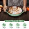 E-far Dutch Oven for Sourdough Bread Baking, 6 Qt Round Enameled Cast Iron Dutch Oven for Homemade Artisan Bread, Dome Lid & Shallow Base, Matte Black Interior & Durable, Oven-Safe to 500℉, Blue(Pistachio Green)