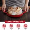 E-far Dutch Oven for Sourdough Bread Baking, 6 Qt Round Enameled Cast Iron Dutch Oven for Homemade Artisan Bread, Dome Lid & Shallow Base, Matte Black Interior & Durable, Oven-Safe to 500℉, Blue(Red)