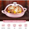 E-far Dutch Oven for Sourdough Bread Baking, 6 Qt Round Enameled Cast Iron Dutch Oven for Homemade Artisan Bread, Dome Lid & Shallow Base, Matte Black Interior & Durable, Oven-Safe to 500℉, Blue(Pink)