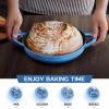 E-far Dutch Oven for Sourdough Bread Baking, 6 Qt Round Enameled Cast Iron Dutch Oven for Homemade Artisan Bread, Dome Lid & Shallow Base, Matte Black Interior & Durable, Oven-Safe to 500℉, Blue(Blue)