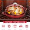 E-far Dutch Oven for Sourdough Bread Baking, 6 Qt Round Enameled Cast Iron Dutch Oven for Homemade Artisan Bread, Dome Lid & Shallow Base, Matte Black Interior & Durable, Oven-Safe to 500℉, Blue(Red)
