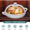 E-far Dutch Oven for Sourdough Bread Baking, 6 Qt Round Enameled Cast Iron Dutch Oven for Homemade Artisan Bread, Dome Lid & Shallow Base, Matte Black Interior & Durable, Oven-Safe to 500℉, Blue(White)