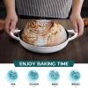 E-far Dutch Oven for Sourdough Bread Baking, 6 Qt Round Enameled Cast Iron Dutch Oven for Homemade Artisan Bread, Dome Lid & Shallow Base, Matte Black Interior & Durable, Oven-Safe to 500℉, Blue(White)