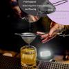 E-far Fine Mesh Strainer Set of 2, 3.3 Inches Stainless Steel Tea Strainer with Long Handle, Small Conical Mesh Strainers Sieve for Cocktail Coffee Food, Rust Proof & Easy to Clean (Silver)(Black-2)