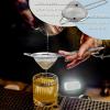 E-far Fine Mesh Strainer Set of 2, 3.3 Inches Stainless Steel Tea Strainer with Long Handle, Small Conical Mesh Strainers Sieve for Cocktail Coffee Food, Rust Proof & Easy to Clean (Silver)(Silver-2)