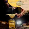 E-far Fine Mesh Strainer Set of 2, 3.3 Inches Stainless Steel Tea Strainer with Long Handle, Small Conical Mesh Strainers Sieve for Cocktail Coffee Food, Rust Proof & Easy to Clean (Silver)(Gold-2)