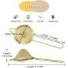 E-far Fine Mesh Strainer Set of 2, 3.3 Inches Stainless Steel Tea Strainer with Long Handle, Small Conical Mesh Strainers Sieve for Cocktail Coffee Food, Rust Proof & Easy to Clean (Silver)(Gold-2)