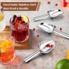 E-far Gold Stainless Steel Scoop 6 Ounce, Utility Metal Ice Scooper for Kitchen Freezer Bar Wedding Party, Multipurpose Small Scoop for Sugar/Flour/Pet Food/Bean/Popcorn/Dry Goods, Dishwasher Safe(Silver)