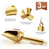 E-far Gold Stainless Steel Scoop 6 Ounce, Utility Metal Ice Scooper for Kitchen Freezer Bar Wedding Party, Multipurpose Small Scoop for Sugar/Flour/Pet Food/Bean/Popcorn/Dry Goods, Dishwasher Safe(Gold)