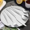 E-far Hammered Silverware Set, 40-Piece Stainless Steel Square Flatware Set for 8, Metal Tableware Cutlery Set Includes Dinner Knives/Forks/Spoons, Modern Design & Mirror Polished – Dishwasher Safe(20-Piece for 4)