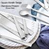 E-far Hammered Silverware Set, 40-Piece Stainless Steel Square Flatware Set for 8, Metal Tableware Cutlery Set Includes Dinner Knives/Forks/Spoons, Modern Design & Mirror Polished – Dishwasher Safe(30-Piece for 6)