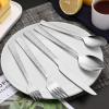 E-far Hammered Silverware Set, 40-Piece Stainless Steel Square Flatware Set for 8, Metal Tableware Cutlery Set Includes Dinner Knives/Forks/Spoons, Modern Design & Mirror Polished – Dishwasher Safe(10-Piece for 2)