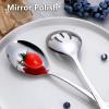 E-far Large Serving Utensils Set of 4, 9.8 Inch Stainless Steel Serving Spoons & Serving Forks, Big Hostess Set for Buffet Party Catering Wedding Kitchen Restaurant, Dishwasher Safe(Solid & Slotted Spoons)