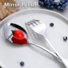 E-far Large Serving Utensils Set of 4, 9.8 Inch Stainless Steel Serving Spoons & Serving Forks, Big Hostess Set for Buffet Party Catering Wedding Kitchen Restaurant, Dishwasher Safe(Solid Spoons & Serving Forks)