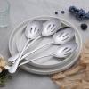 E-far Large Serving Utensils Set of 4, 9.8 Inch Stainless Steel Serving Spoons & Serving Forks, Big Hostess Set for Buffet Party Catering Wedding Kitchen Restaurant, Dishwasher Safe(Slotted Spoons)