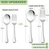 E-far Large Serving Utensils Set of 4, 9.8 Inch Stainless Steel Serving Spoons & Serving Forks, Big Hostess Set for Buffet Party Catering Wedding Kitchen Restaurant, Dishwasher Safe(Solid Spoons & Serving Forks)
