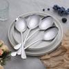 E-far Large Serving Utensils Set of 4, 9.8 Inch Stainless Steel Serving Spoons & Serving Forks, Big Hostess Set for Buffet Party Catering Wedding Kitchen Restaurant, Dishwasher Safe(Serving Spoons)